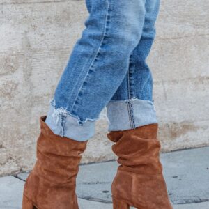 Chinese Laundry Kipper Brown Suede Heeled Boots - FINAL SALE