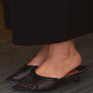 Chinese Laundry Mel Black Mesh Kitten Heels-FINAL SALE