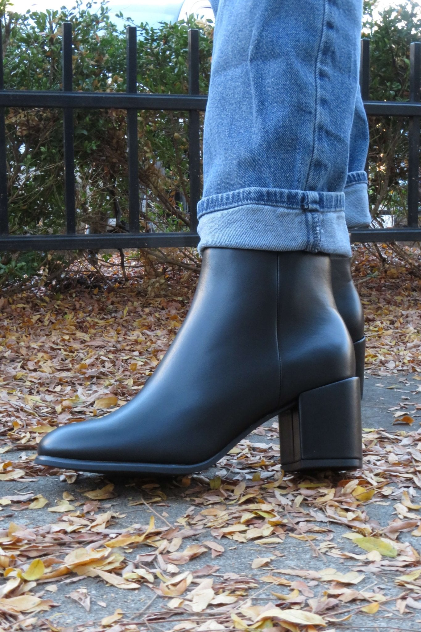 Jalen Black Faux Leather Booties - FINAL SALE