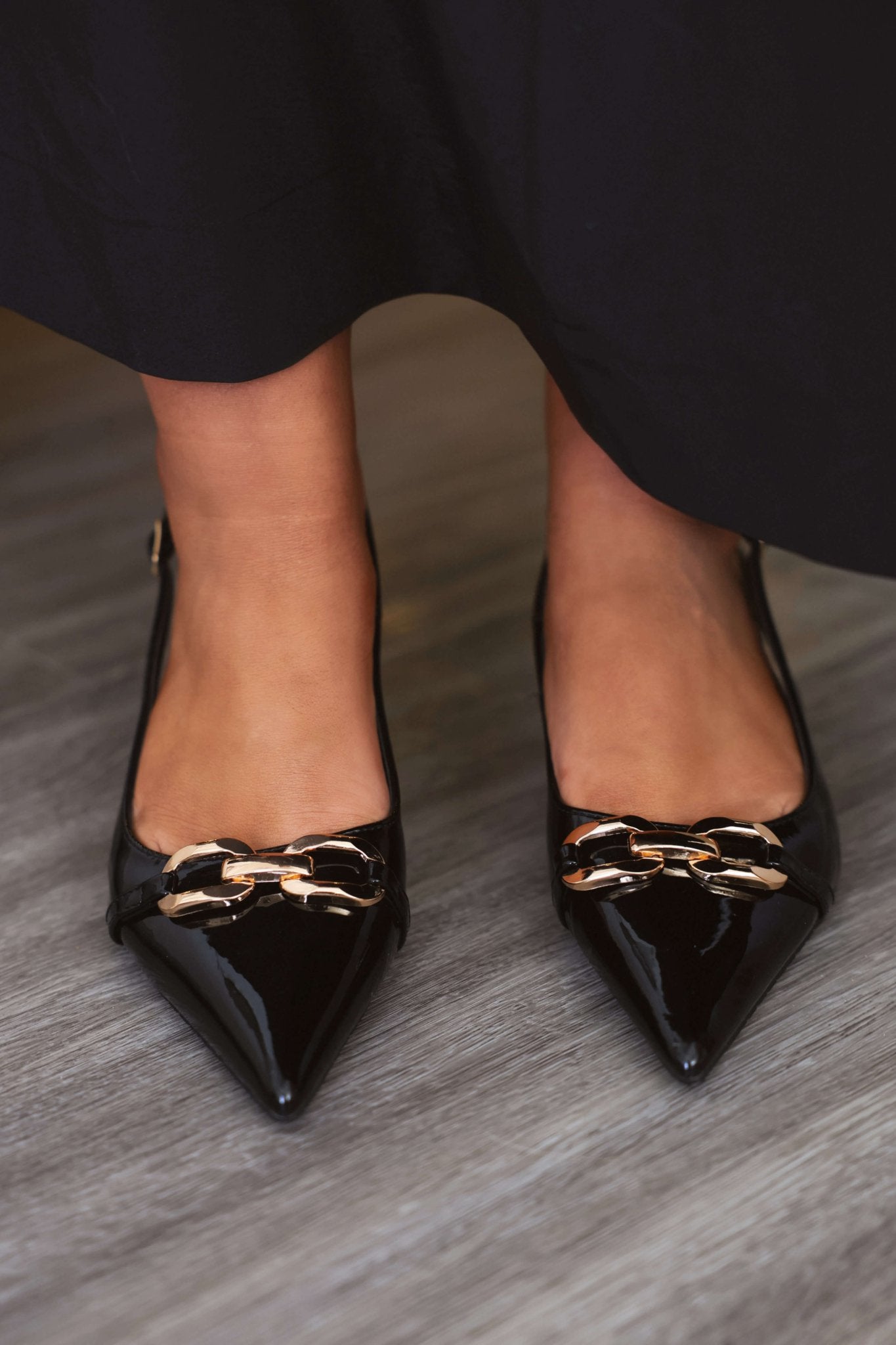 Josephine Black Slingback Kitten Heels - FINAL SALE - Image 2