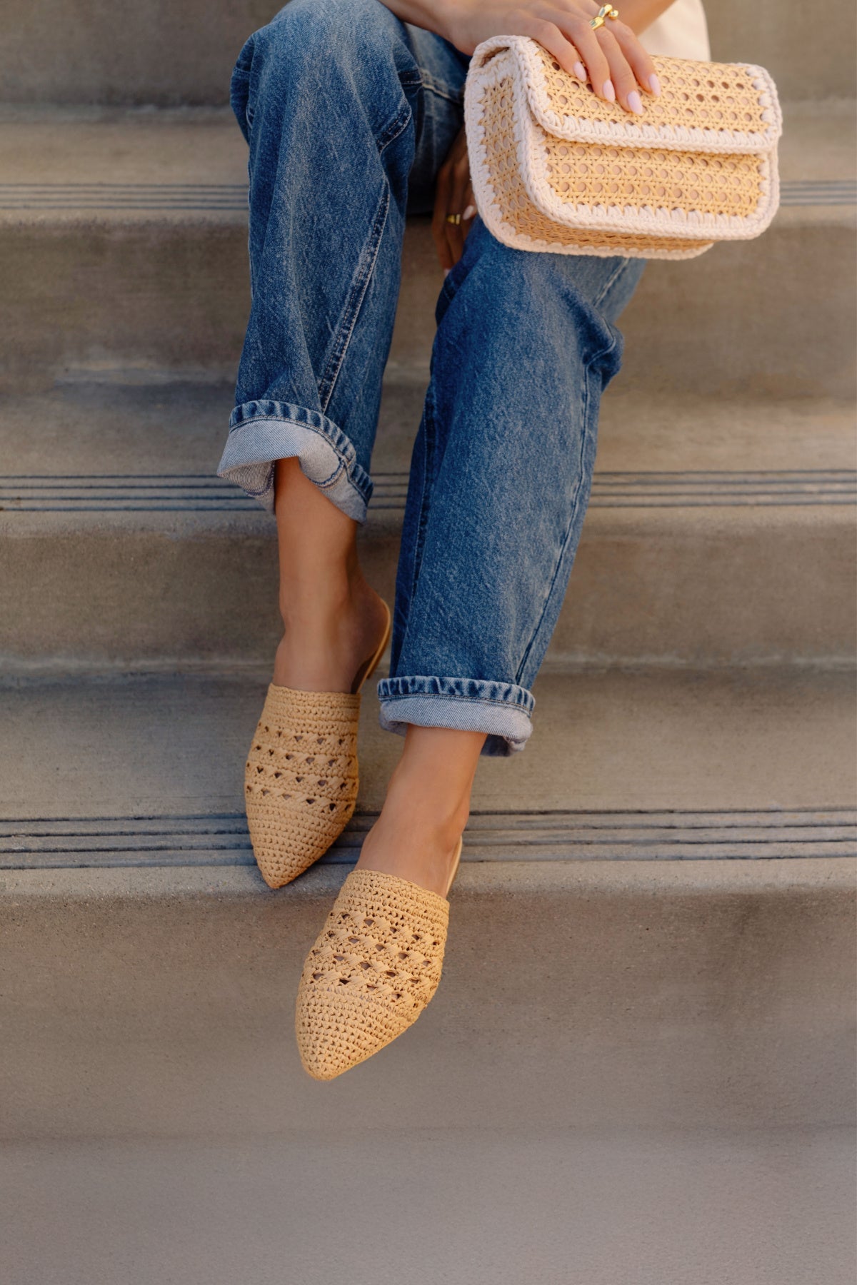 MIA Jany Natural Pointed Mules - FINAL SALE