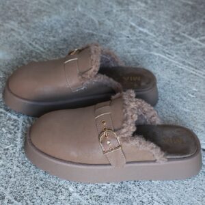 MIA Sugary Taupe Sherpa Mule - FINAL SALE