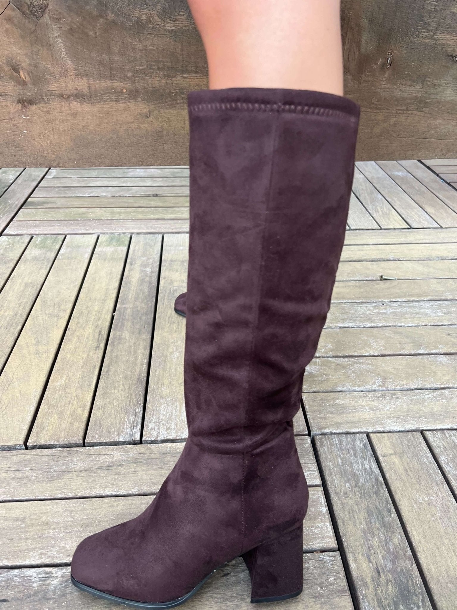 Milan Brown Heeled Knee High Boots - FINAL SALE