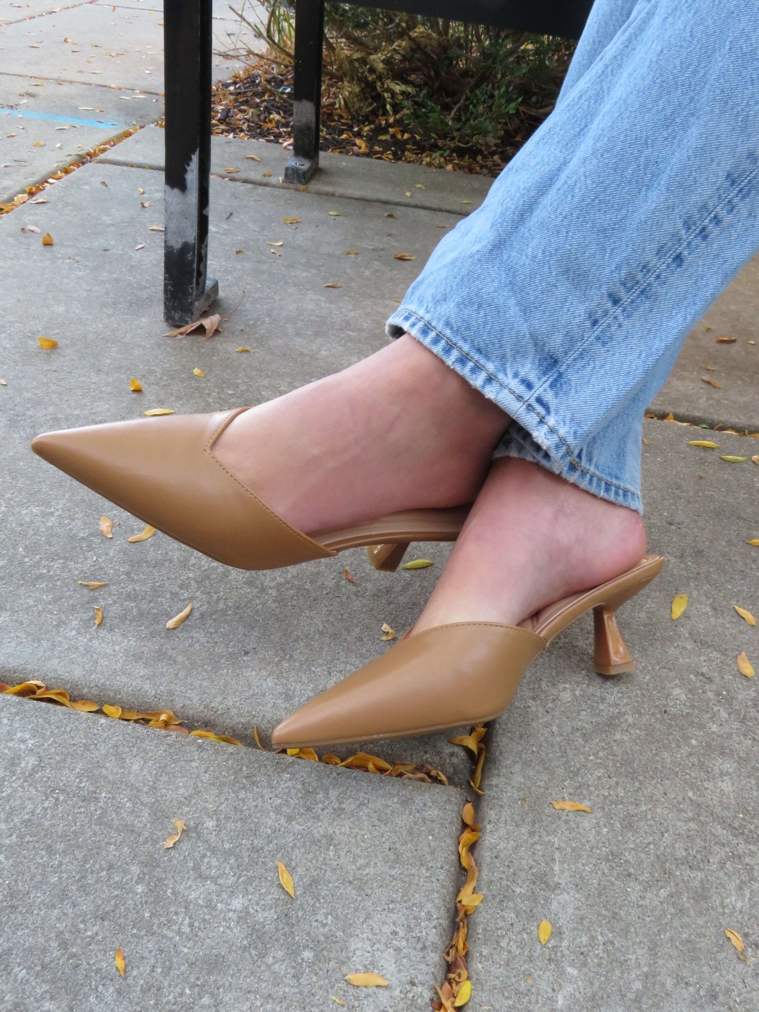 Morley Camel Open Back Kitten Heels - FINAL SALE - Image 2