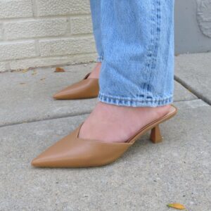 Morley Camel Open Back Kitten Heels - FINAL SALE