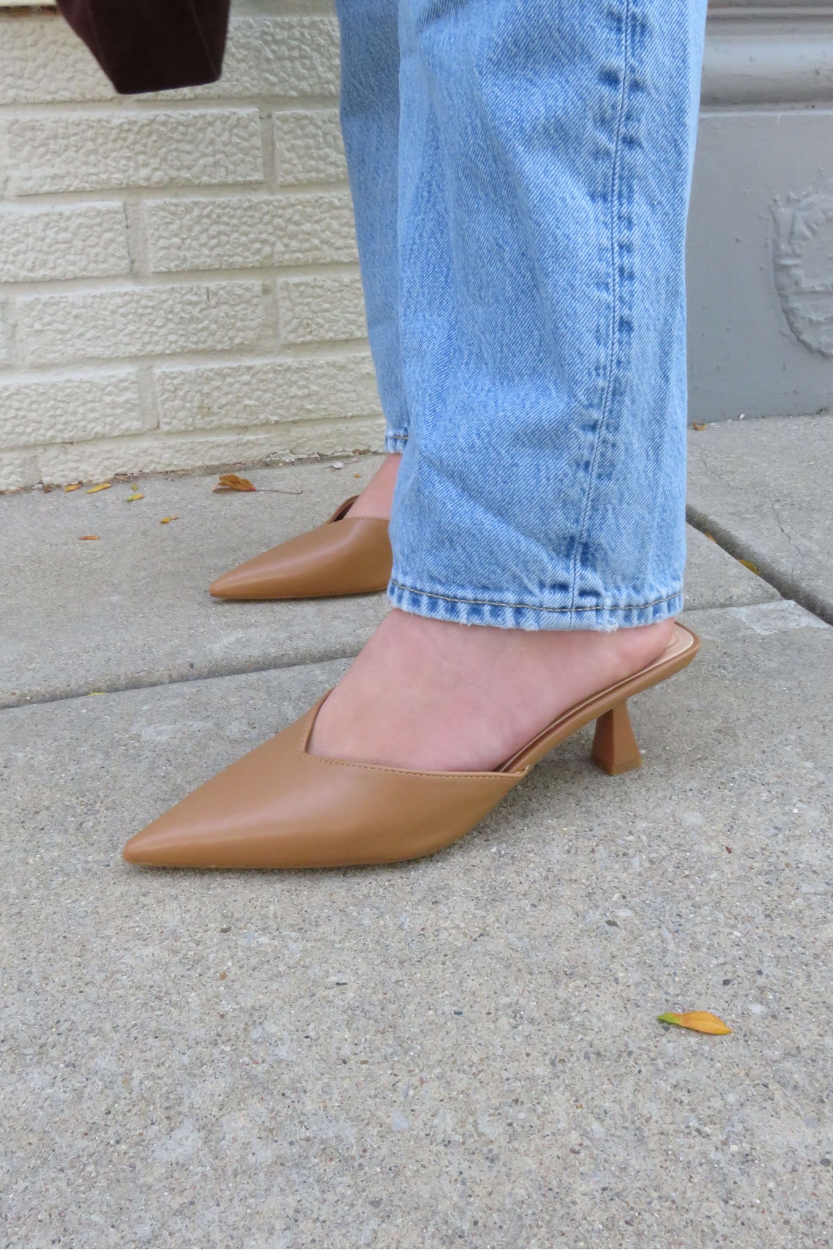 Morley Camel Open Back Kitten Heels - FINAL SALE