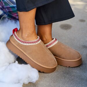 Tessa Camel Platform Cozy Slippers - FINAL SALE